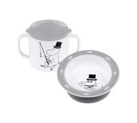 Rätt Start Mug avec bec & sous-tasse avec ventouse Mumin Vatten & Bad Gris