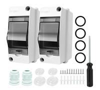RAFIYU 2 Pcs Coffret Electrique Etanche, Boîte Etanche Electrique Exterieur IP65, 1 Rangée de 2 Modules, Tableau Electrique Etanche adaptée aux Jardins Extérieurs, Fermes, Bornes de Recharge