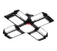 Rafow 200W LED Lampe d'atelier Eclairage de garage 1 PCS - 20000LM 6500K Plafonnier déformable avec 12 Panneaux Réglables - E26 / E27 Bay Économe lumière pour cave magasin atelier grange entrepôt