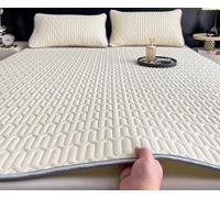 Rafraîchissant Surmatelas, Confort sur Matelas 2 Personnes, Moelleux Protège-Matelas, Respirant Matelas pour la Maison et Le Dortoir(Beige,90x200cm)