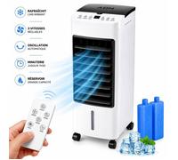 Rafraîchisseur d'air 3 en 1 4L 65W Humidificateur Purificateur d'air avec Télécommande Minuterie 12h Oscillation Silencieux