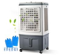 Rafraîchisseur d'Air 30L, Grand Climatiseur Évaporatif Portable Mécanique, 3 Vitesses, 2 Packs de Glace, Idéal pour Grand Salon