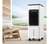 Rafraichisseur d'air 4 en1 Climatiseur Portable Humidificateur Ventilateur Ioniseur Climatiseur Mobile sans Évacuation avec Pack Glacons Réservoir 9L 8H Minuterie pour Maison Bureau
