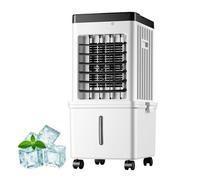 Rafraichisseur d'Air,Climatiseurpar évaporation, minuterie 7h , 3 Vitesses, réservoirs d'eau de 15 L, télécommande,Blanc