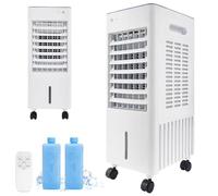 Rafraîchisseur d'air Design 4-en-1, Réservoir 12L avec Indicateur de Niveau, 2 Blocs de Glace, Télécommande, Écran, Climatiseur Mobile pour Intérieur Moderne