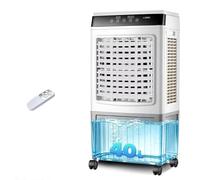 Rafraîchisseur d'air Évaporatif 40L (Climatiseur Mobile Sans Évacuation), 3500 m³/h Puissant Portable, 3-en-1 Ventilateur & Humidificateur avec Télécommande, Minuteur 7.5H, 2 Pains de Glace