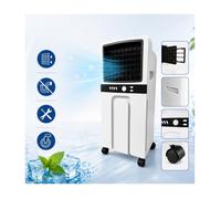 Rafraîchisseur d'Air Évaporatif 65W - Réservoir 6L, 3 Vitesses, Mobile sur Roulettes + 2 Blocs Réfrigérants - Blanc