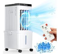 Rafraîchisseur d'Air - Nicease - 60x27x23cm réfrigération par cristaux glace réservoir d'eau de 15L avec télécommande faible bruit