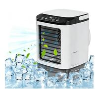Rafraîchisseur d'Air Portable 6ème Génération Double Brumisation 3 Vitesses 900ml Bloc De Glace LED 7 Couleurs Pour Bureau Chambre