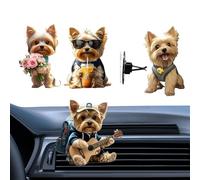 Rafraîchisseur d'Air pour Ventilation Automobile 2D Acrylique Chien Mignon | 4 Pièces Diffuseur De Ventilation Pour Véhicule Pour Voiture Camion SUV Caravane Climatisation Maison Cuisine