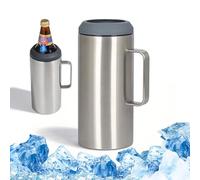 Rafraîchisseur de Bouteille de Vin, 10.5x23 cm Refroidisseur à Vin en Acier Inoxydable, Seau a Champagne Double Paroi Isole, Refroidisseur à Champagne Inox pour Vin, Champagne, Vin mousseux(Argenté)