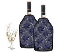 Rafraichisseur de Bouteille de Vin, 2 Pieces Reutilisable Wine Bottle Coolers, Isotherme pour Vin Champagne Biere Refroidisseur Bouteille Portable Housse pour Pique Nique Fete Cuisine Bar Maison