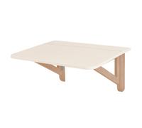RAGABA Tableau mural pliable en frêne blanc nacré 60 x 70 cm | Petite table pliante en bois de frêne massif et panneau MDF laminé et laqué.