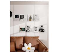 RAGOPILEN Porte-revues et brochures mural en acrylique | Transparent 45x4.9x9cm 1/2/3/4/6 PCS Bureau Bibliothèque Bibliothèque: Affichage Mural(Non-marking Nails,4PCS)