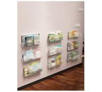 RAGOPILEN Porte-revues mural en acrylique | Transparent 45 x 4,9 x 9 cm Lot de 1/2/3/4/6 Rangement mural : zones de lecture au bureau(3pack)