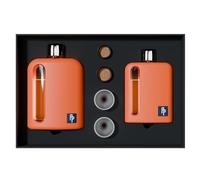 Ragproper Flasque moderne en verre pour homme | Doublure du couvercle en liège et en silicone | Prise ferme | Bords incurvés | Gourde recouverte de silicone durable pour whisky, liqueur, sprits |