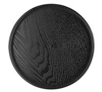 Raguso Plateau en Bois Plateau de Service Rond Noir Plateau à thé café Snack Repas Plateau de Transfert Plateau de Petit Déjeuner Plateau de Service Polyvalent pour café Restaurant hôtel (S 21cm)