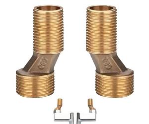 Raheem Lot de 2 bras pivotants réglables - Bras d'extension, bras d'extension, bras pivotant, long raccords de robinet - Adaptateur 3/4" vers 1/2" en laiton