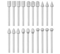 Raheem Lot de 20 fraises diamantées pour meulage Dremel - Avec tige de 1/8" - Pour verre, céramique, sculpture, meulage, polissage