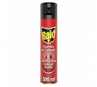 Raid Aérosol Rampants - Répulsif Fourmis et Cafards - Protection longue durée - 1 Aerosol 300 ML