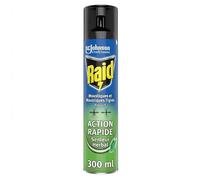 Raid Aérosol Volants - Répulsif Moustiques et Moustiques Tigres - Action Rapide - Senteur Herbal - 1 Aérosol 300 ML
