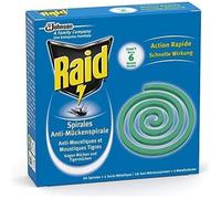 Raid Spirales Anti-Moustiques Bande, 10 Spirales, 1 Socle Métallique, Usage Extérieur, Diffusion 6h, Insecticide - Lot de 4