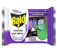 Raid Crochets Anti-Mites parfumés, fraîcheur lavande, 2 crochets