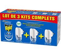 Raid Diffuseurs Électriques Liquide, Moustiques et Moustiques Tigres, 45 Nuits, Insecticide, 2 paquet de 3 diffuseurs + 3 recharges 3 x 27 ml