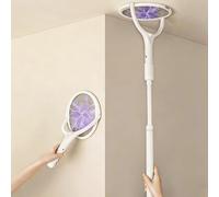 Raid électrique anti-moustiques - Raquette insecticide - Lutte contre les insectes - Tête pivotante, manche télescopique - Longueur : 70 cm - Couleur : blanc