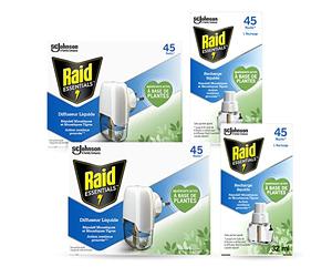 Raid Essentials 2 Diffuseurs Electriques Liquides et 2 Recharges Electriques Liquides 45 Nuits, Pour Insecte