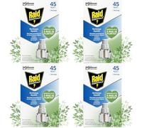 Raid Essentials Recharge Diffuseur Électrique Liquide - Répulsif Moustiques et Moustiques Tigres 45 Nuits - Senteur Herbal - 1 Recharge (Lot de 4)