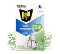 Raid Essentials Recharge Diffuseur Électrique Liquide - Répulsif Moustiques et Moustiques Tigres 45 Nuits - Sans Parfum Ajouté - 1 Recharge