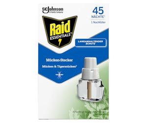 Raid Essentials Recharge pour prise anti-moustiques 45 nuits Protection électrique contre les moustiques et moustiques tigres 32 ml