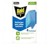 Raid Essentials Recharges Piège Lumineux Mouches & Moucherons 4 Recharges | Recharges pour piège lumineux, 4 recharges, sans insecticides, contre moucherons, mites et mouches