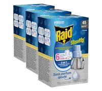 Raid Family Recharge Diffuseur Electrique Liquide - Moustiques et Moustiques Tigres 45 Nuits - Sans Parfum Ajouté - 1 Recharge (Lot de 3)