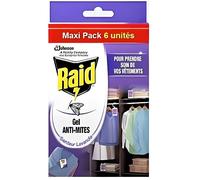 Raid Gel Anti-Mites, Senteur Lavande, Maxi Pack, Pack de 6