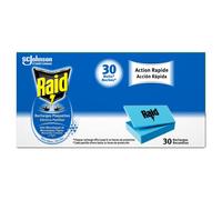 Raid Insecticide/Recharges pour Diffuseur Électrique en Plaquettes Moustiques/Moustiques Tigres sans Odeur Pack de 30 - Lot de 4