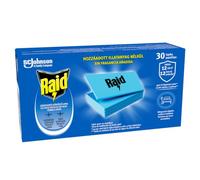 Raid Insecticide/Recharges pour Diffuseur Électrique en Plaquettes Moustiques/Moustiques Tigres sans Odeur Pack de 30 - Lot de 4