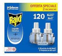 Raid Liquide Électrique Anti-moustiques Double Recharge, Inodore, Lot de 2 Recharges de 36ml, 120 Nuits