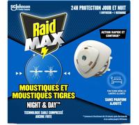 Raid MAX Diffuseur Électrique Anti-Moustiques, Protection Longue Durée jusqu'à 240 Heures