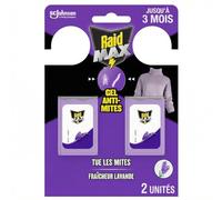 Raid Max Gels Anti-Mites Parfum Lavande - Protège Les Vêtements Jusqu'à 3 Mois - Parfume Délicatement - Certification Woolmark - 2 Gels