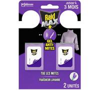 Raid Max Gels Anti-Mites Parfum Lavande - Protège Les Vêtements Jusqu'à 3 Mois - Parfume Délicatement - Certification Woolmark