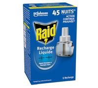 Raid Recharge Diffuseur Electrique Liquide - Répulsif Anti-Moustiques et Moustiques Tigres 45 Nuits - Sans Parfum Ajouté - 1 Recharge