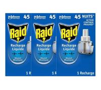 Raid Recharges Anti-Moustiques Électriques, Lot de 3 Recharges, Protection 45 Nuits