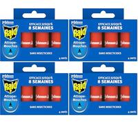 Raid Rubans Attrape-Mouches - Jusqu'à 8 Semaines d'Efficacité - sans Insecticides - 4 Rubans (Lot de 4)