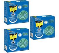 Raid Spirales Anti-Moustiques et Moustiques Tigres lot de 3 x 10 Spirales pour Usage Extérieur + 1 Socle Métallique