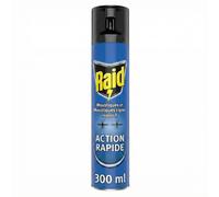 Raid Spray répulsif anti-moustiques sans parfum, usage intérieur, protection jusqu'à 4 heures, 300 ml