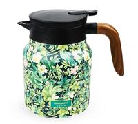 Raidley Théière Thermique Avec Motif Floral Vintage, 1000 Ml Théière Isotherme, Théière Vintage Isolée Avec Infuseur À Thé Intégré, Carafe Thermique En Acier Inoxydable Avec Couvercle Pour Maison