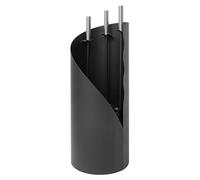 raik Ensemble de cheminée Fritz 3 pièces en acier Garniture de cheminée noire avec poignées en acier inoxydable Pelle, balai et tisonnier minimaliste et moderne 61 cm