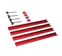 Rail Aluminium Double Rainure 400mm pour Établi Menuiserie | Glissière Précise pour Guide M8, Bloc Encastré Pré Percé, Fixation Solide